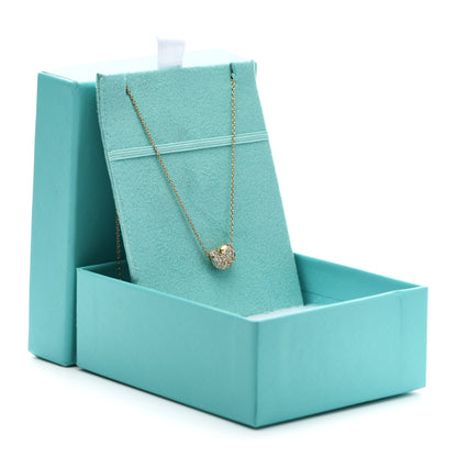 Tiffany 18K Yellow Gold Diamond Elsa Peretti Bean Pendant Necklace 7 of 7