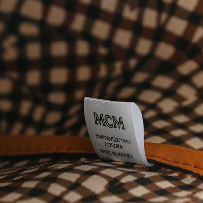 MCM Visetos Liz Shopper Tote Pouch Cognac 7 of 7