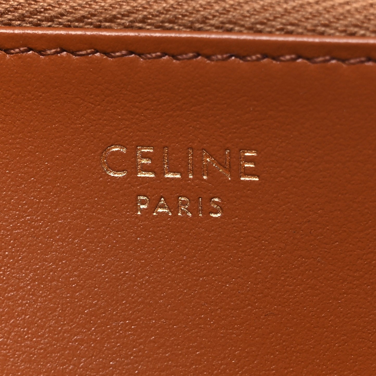Calfskin Triomphe Large Zipped Wallet Tan