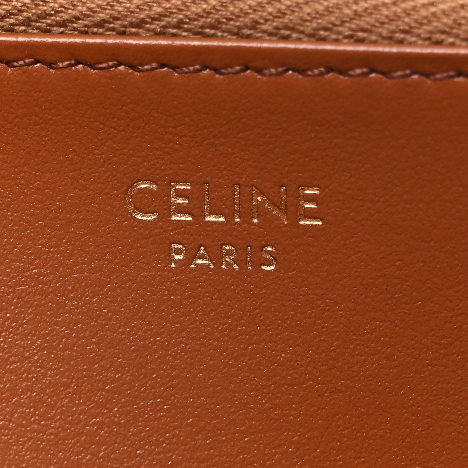 Celine Calfskin Triomphe Large Zipped Wallet Tan 6 of 10