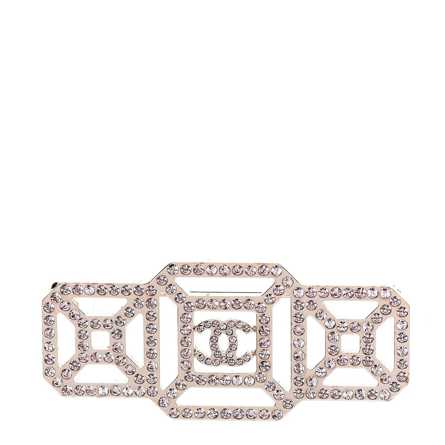 Crystal CC Brooch Light Gold Pink