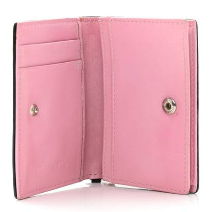 Christian Dior Lambskin Cannage Bi-Color Small Lady Dior Flap Card Holder Black Pink 5 of 9