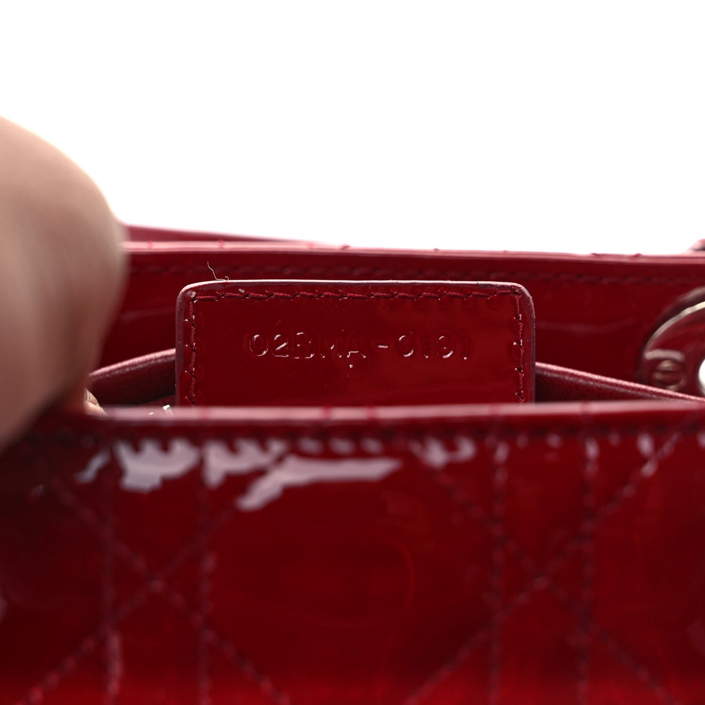 Patent Cannage Medium Lady Dior Burgundy Red