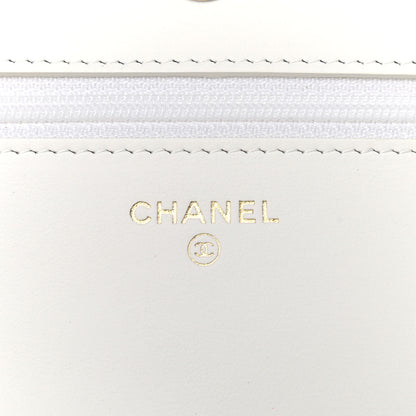 Chanel Caviar Quilted Boy Wallet On Chain WOC White 10 of 15