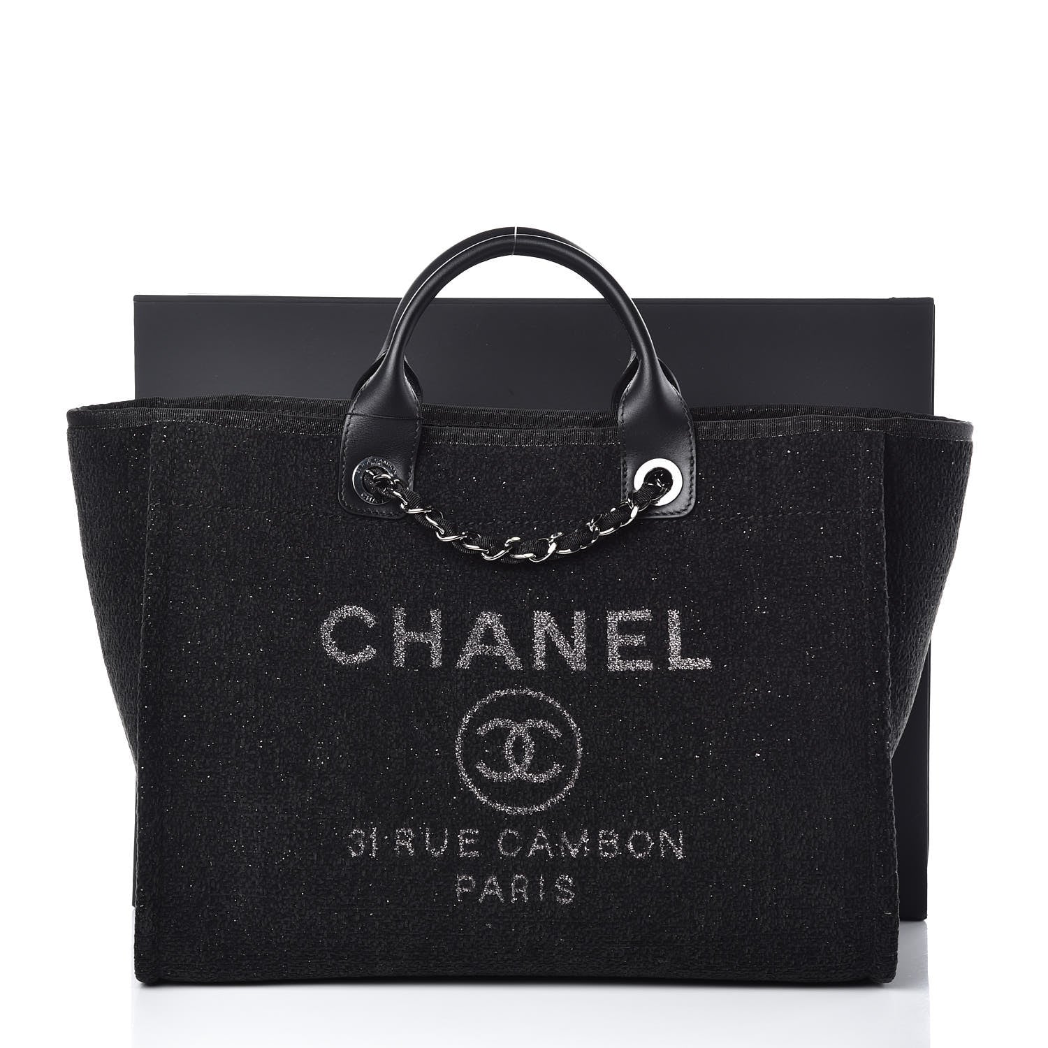 Chanel Lurex Boucle Medium Deauville Tote Black 10 of 10