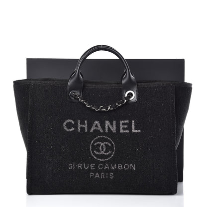 Chanel Lurex Boucle Medium Deauville Tote Black 10 of 10