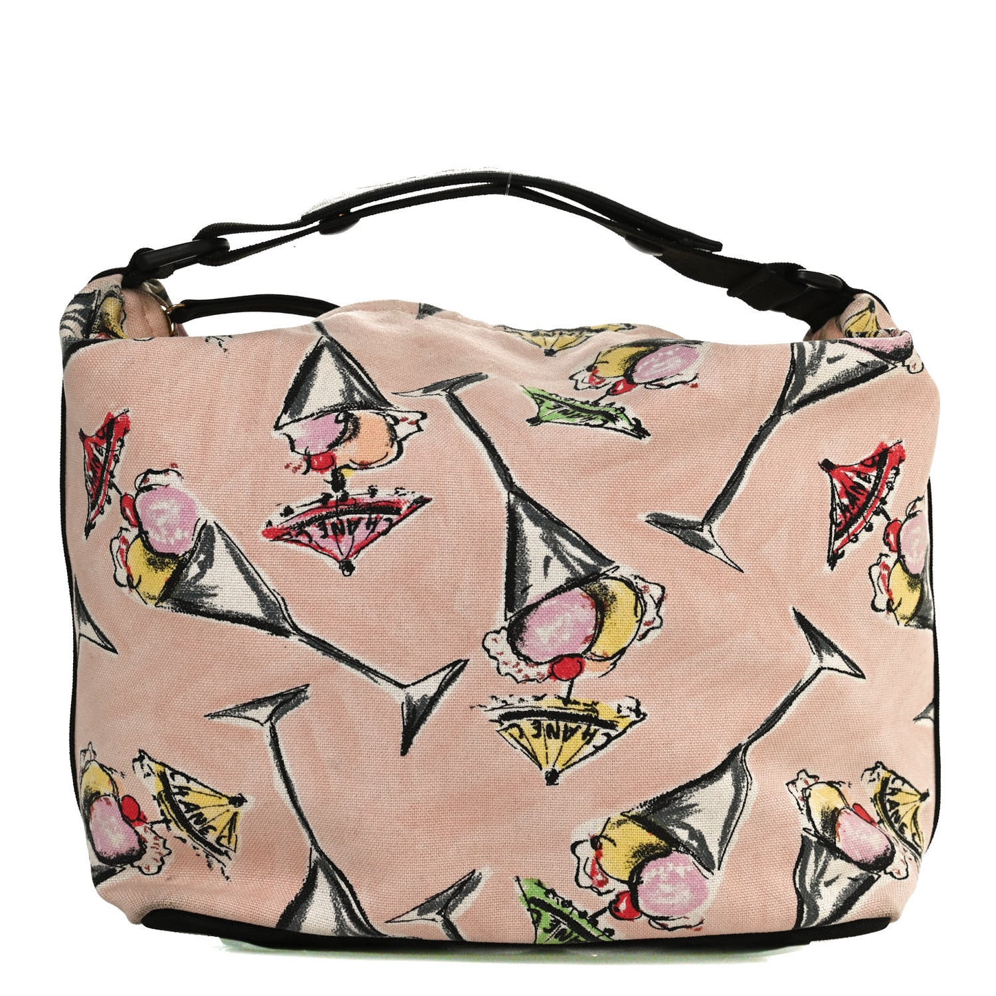 Cotton Canvas Printed Hobo Pink Multicolor