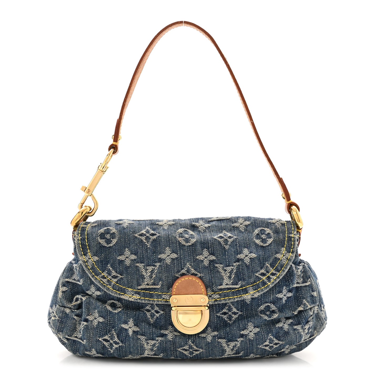 Monogram Denim Mini Pleaty Blue