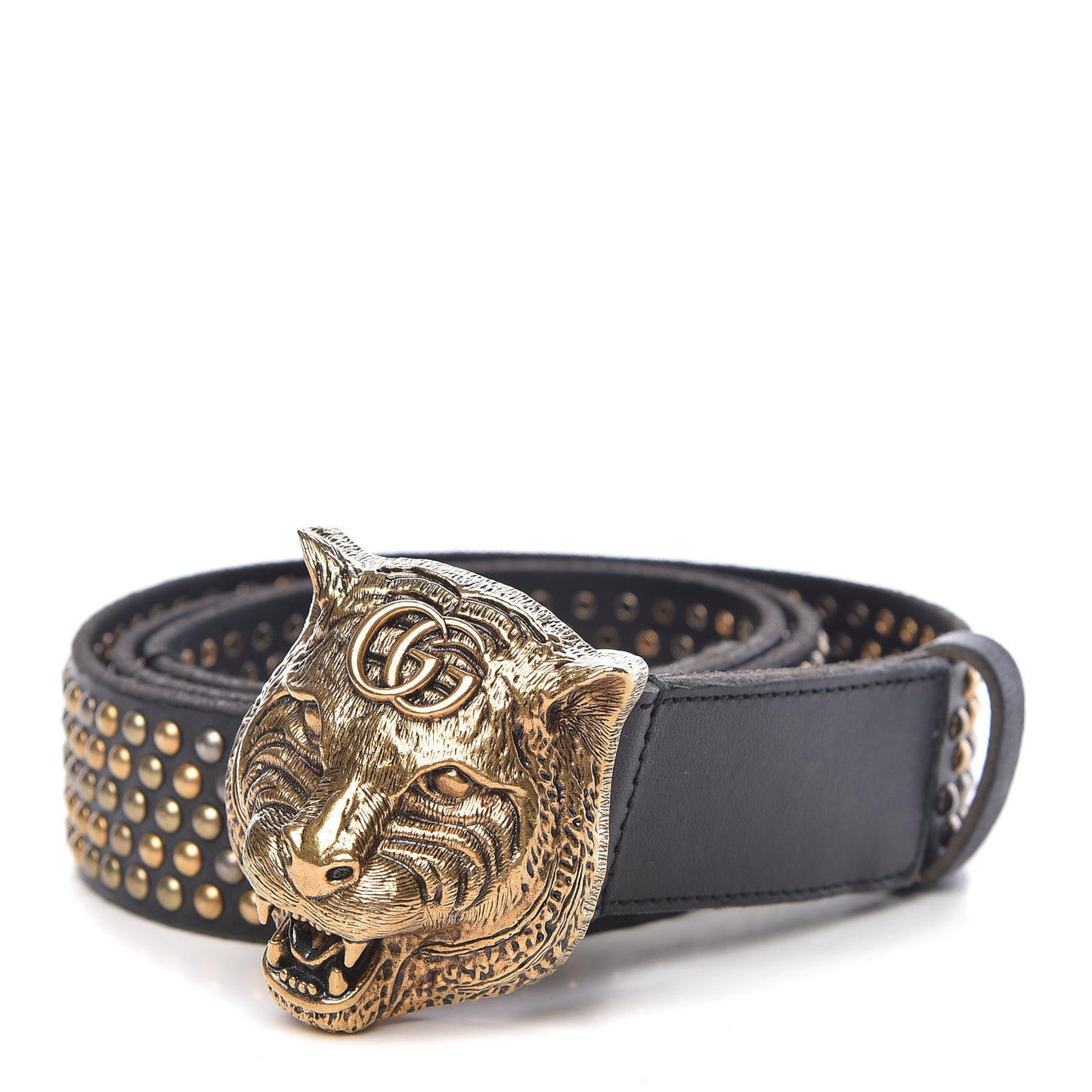 Calfskin Studded Feline Belt 110 44 Black
