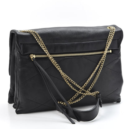 Lanvin Lambskin Quilted Medium Sugar Flap Shoulder Bag Black 2 of 9
