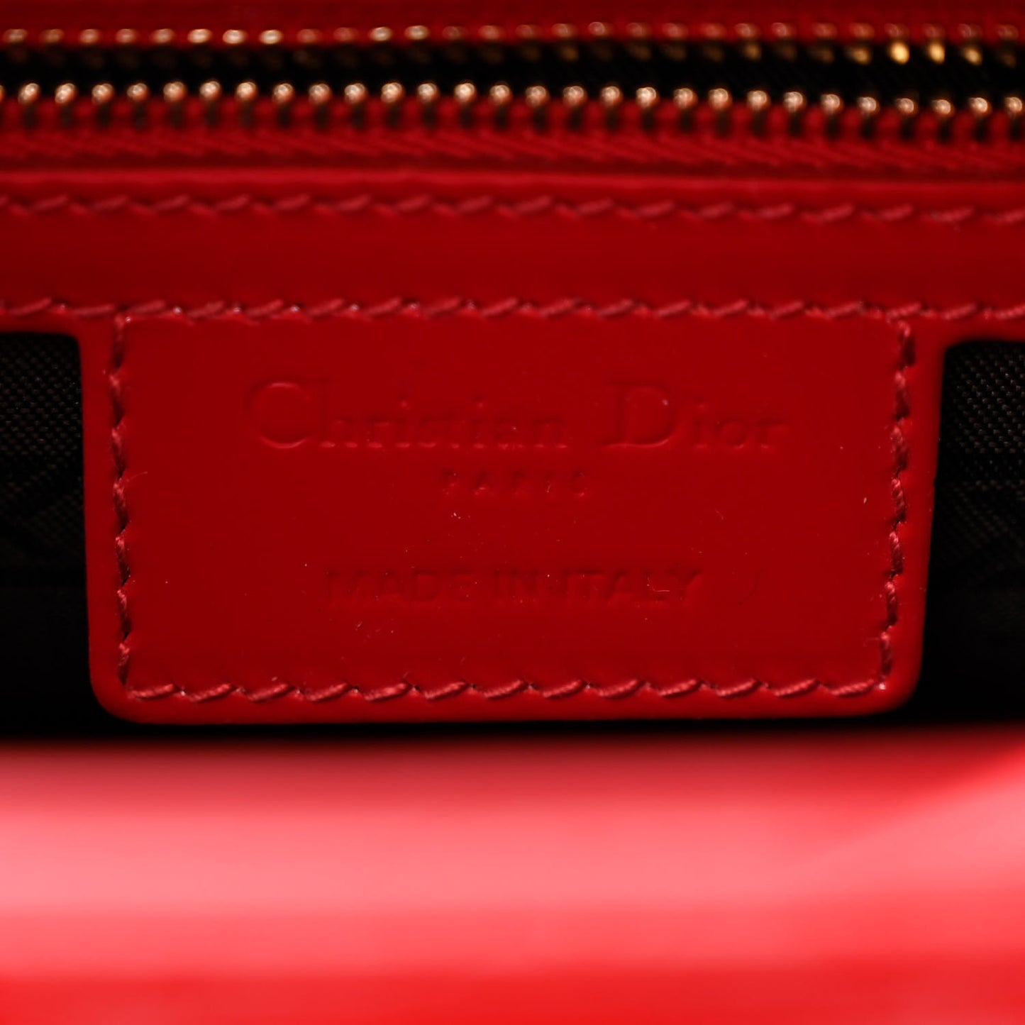 Patent Cannage Medium Lady Dior Red