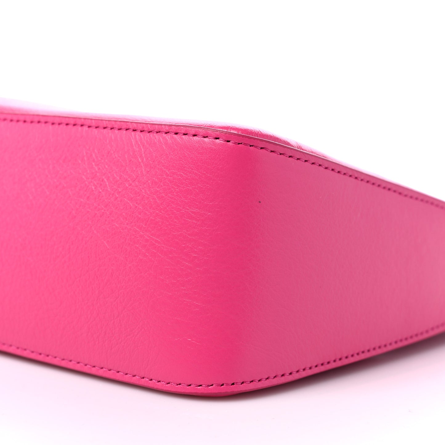 Tumbled Calfskin Small Moon Cut Out Shoulder Bag Neon Pink