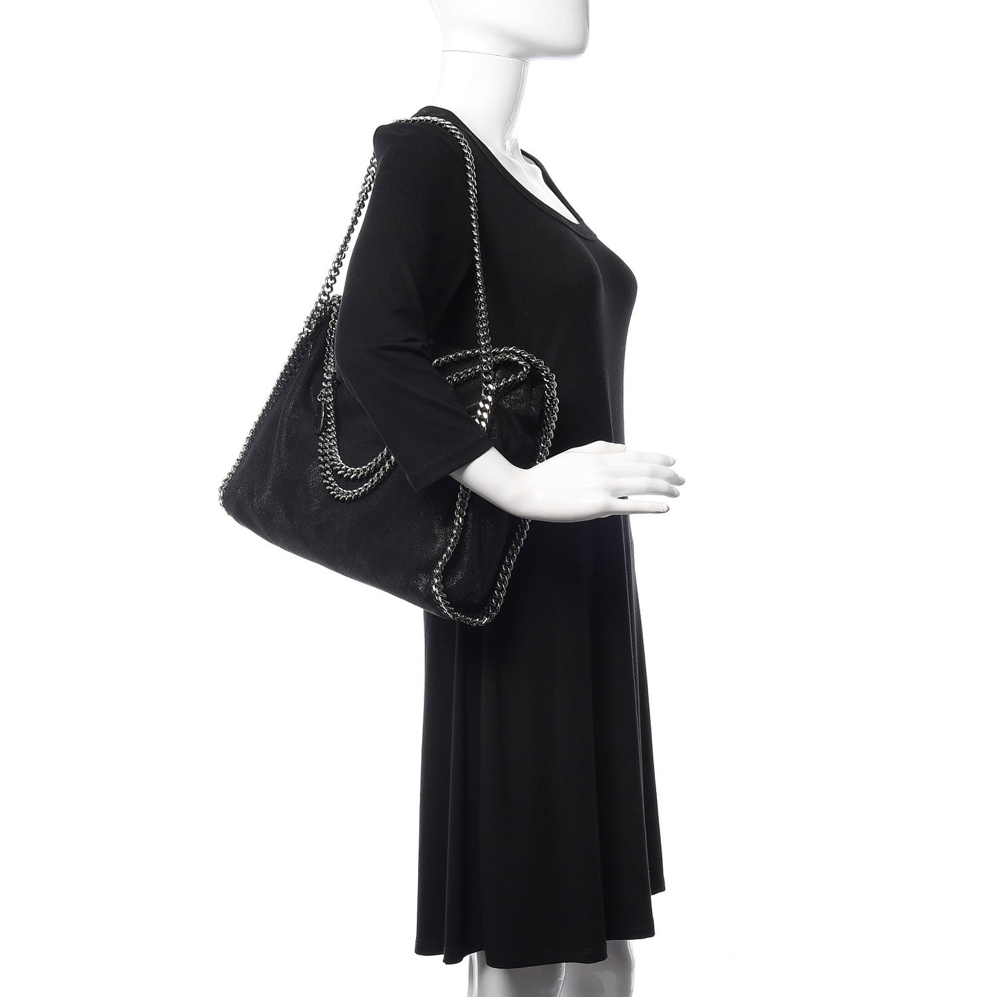 Shaggy Deer Falabella Fold Over Tote Black