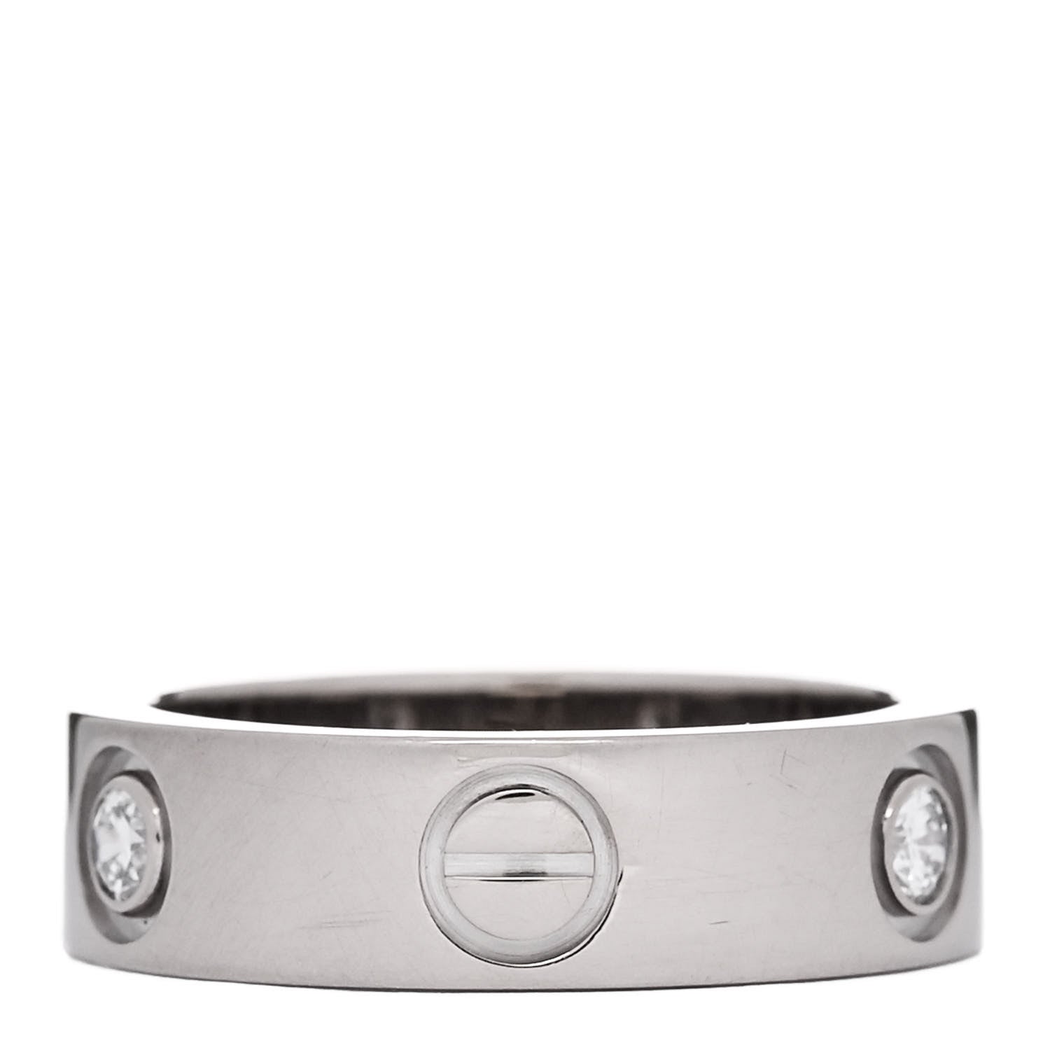 Cartier 18K White Gold 3 Diamond 5.5mm LOVE Ring 50 5.5 3 of 6