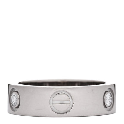 Cartier 18K White Gold 3 Diamond 5.5mm LOVE Ring 50 5.5 3 of 6