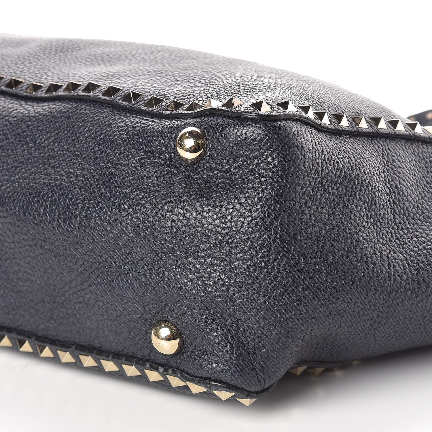 Valentino Garavani Pebbled Calfskin Medium Rockstud Tote Deep Denim 8 of 9