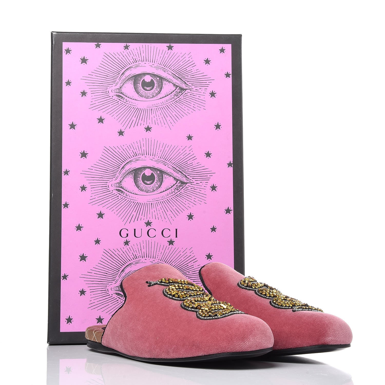 Gucci Velvet Embellished Evening Slippers 36 Tibet Red 8 of 8