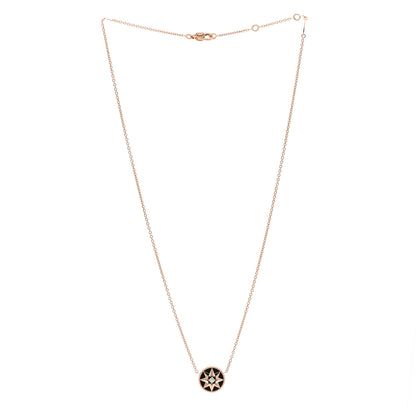 Christian Dior 18K Rose Gold Diamond Black Onyx Rose Des Vents Necklace 3 of 6