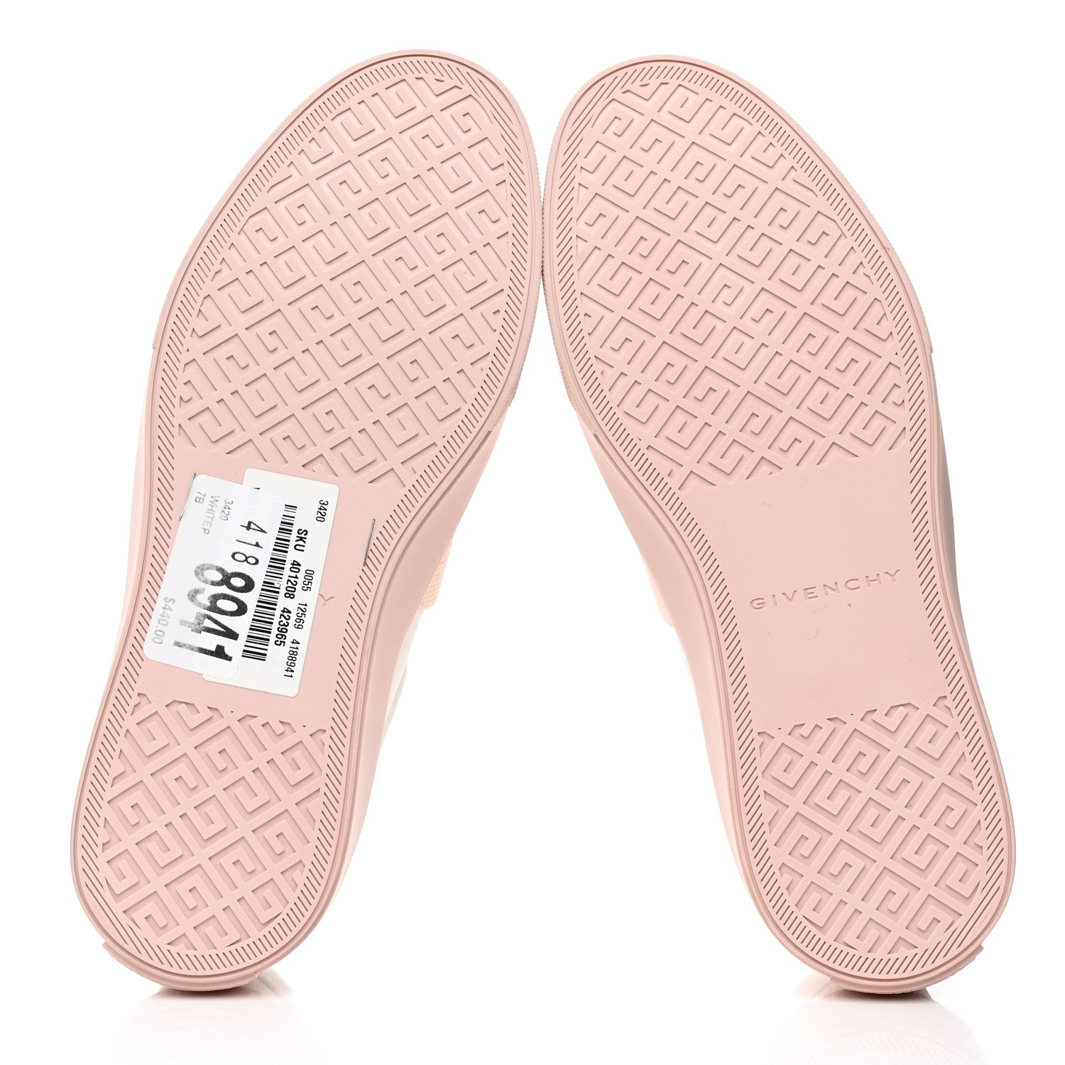 Givenchy Calfskin Band Logo Womens City Sport Sneakers 37 White Pink 5 of 9