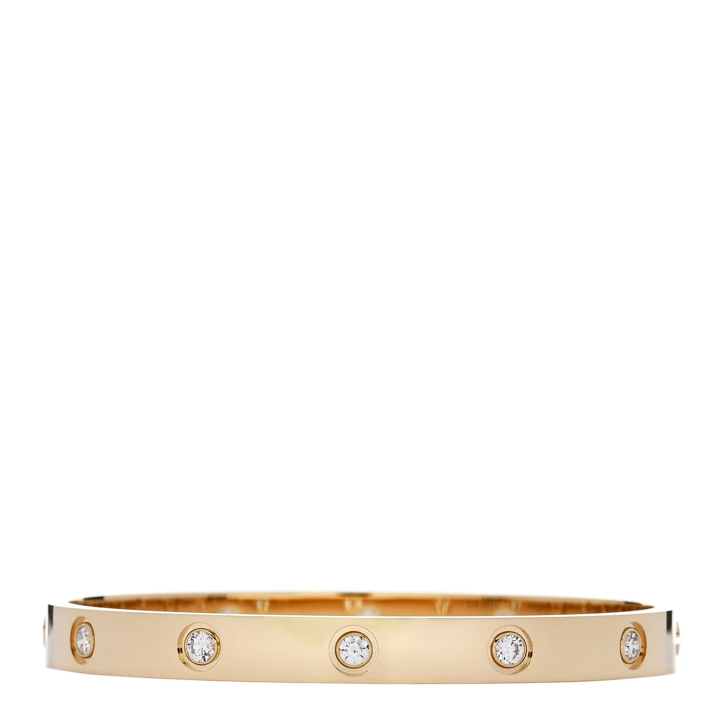 18K Yellow Gold 10 Diamond LOVE Bracelet 17