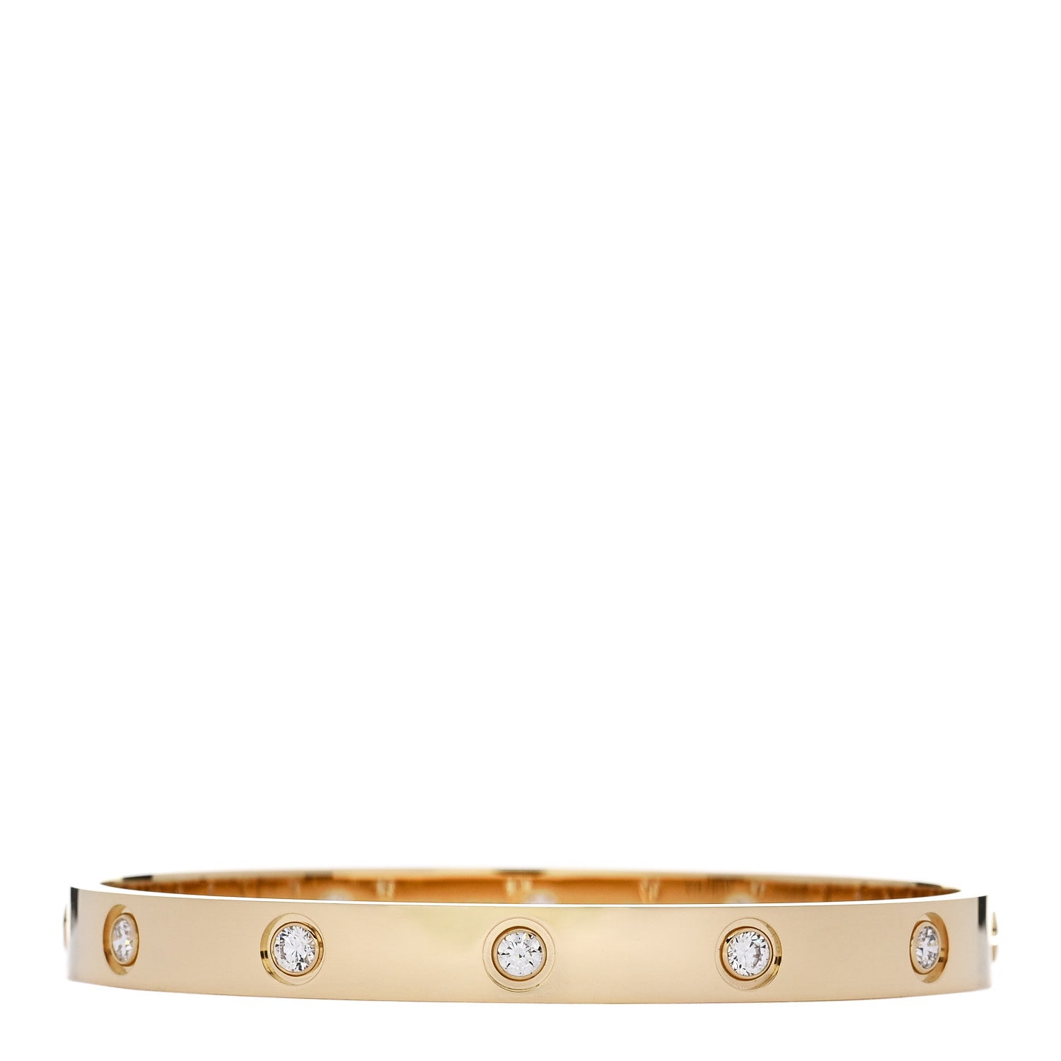Cartier 18K Yellow Gold 10 Diamond LOVE Bracelet 17 1 of 9
