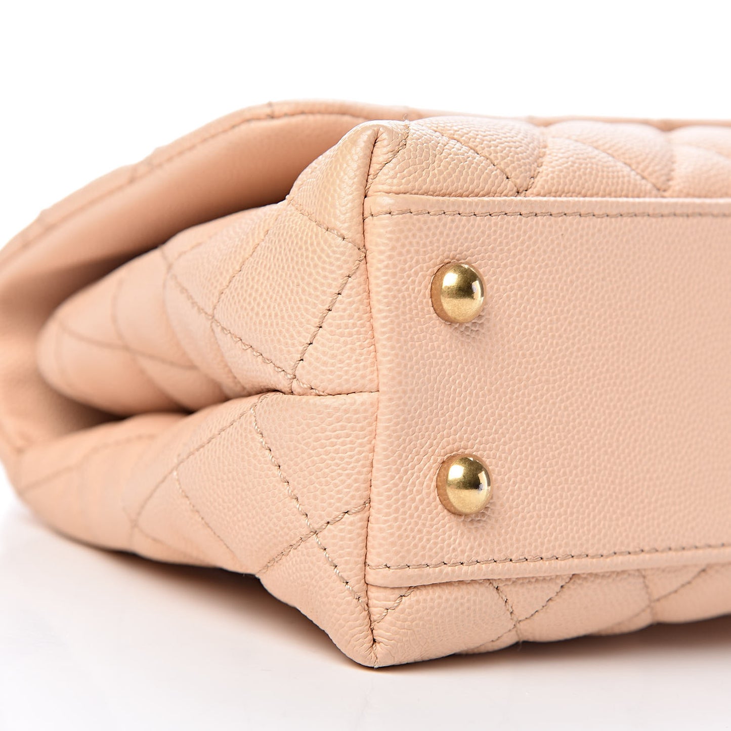 Caviar Quilted Mini Coco Handle Flap Beige
