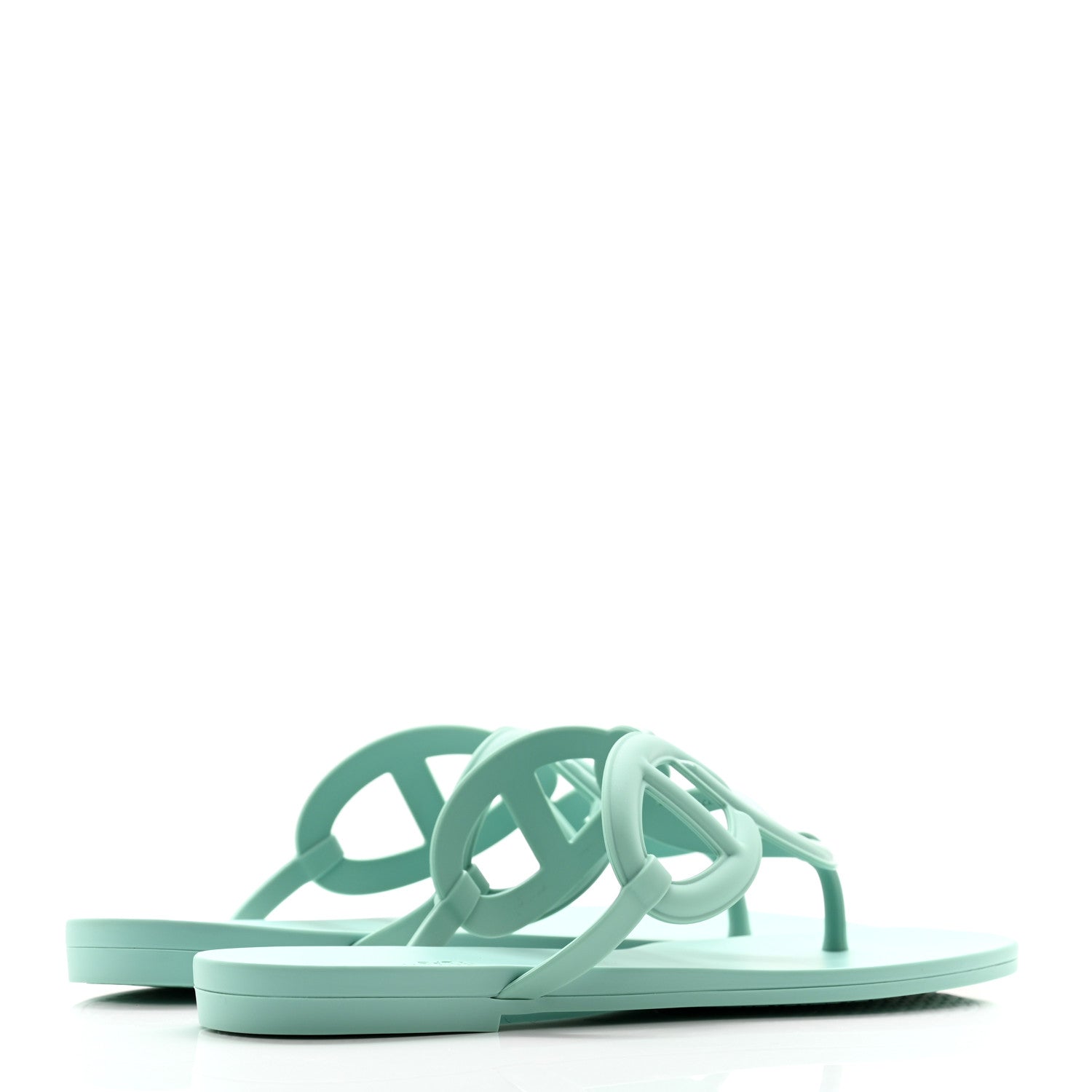 Hermes Rubber Womens Egerie Sandals 40 Vert Embrun 4 of 9