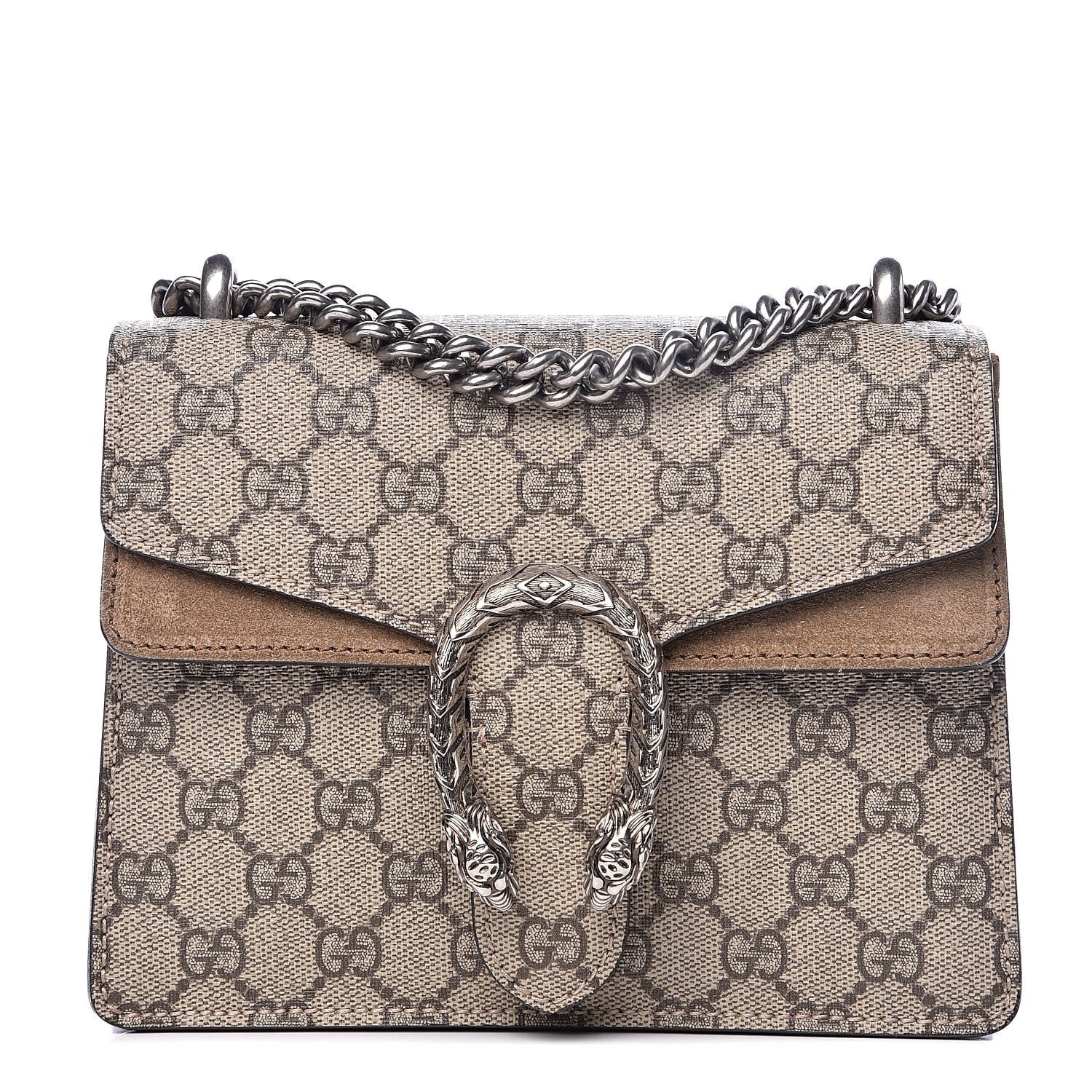 Gucci GG Supreme Monogram Mini Dionysus Shoulder Bag Taupe 1 of 12