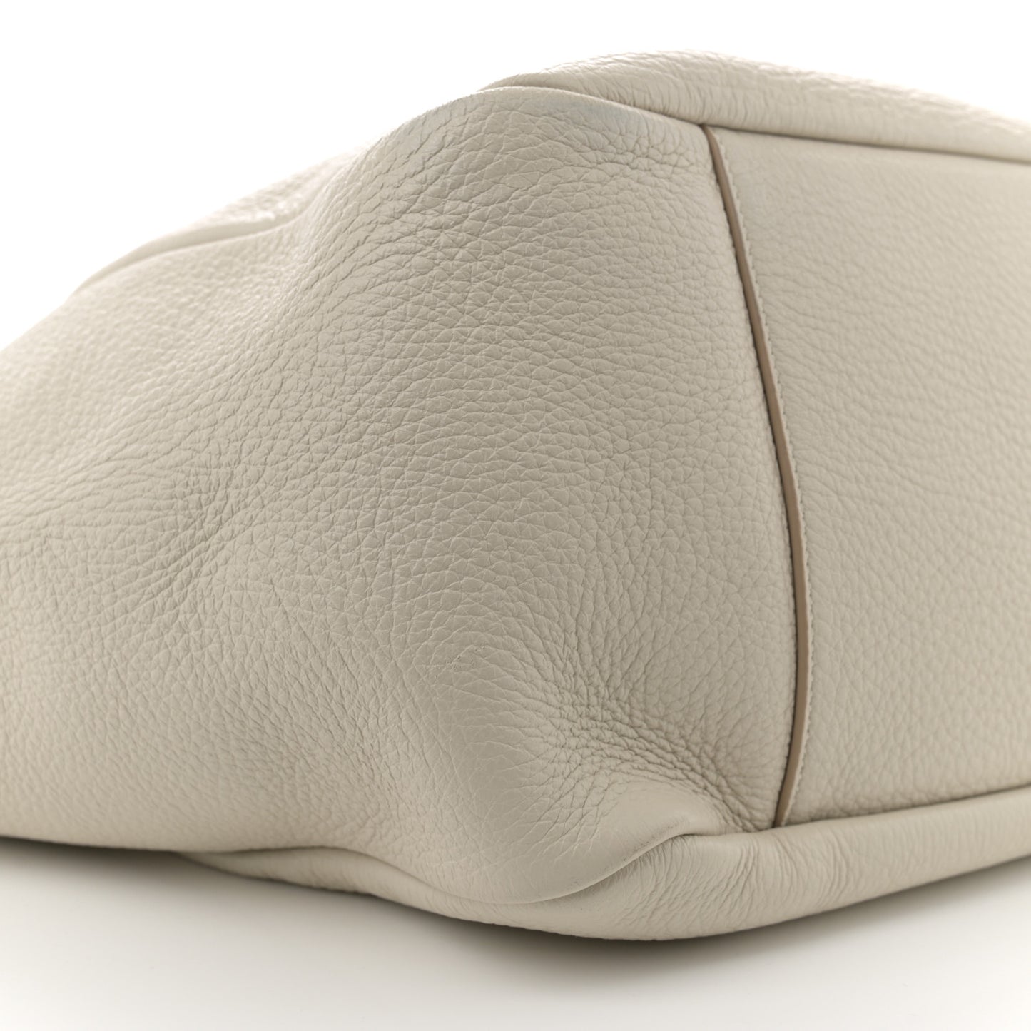 Grained Deerskin Bea Tote Blanc Vintage