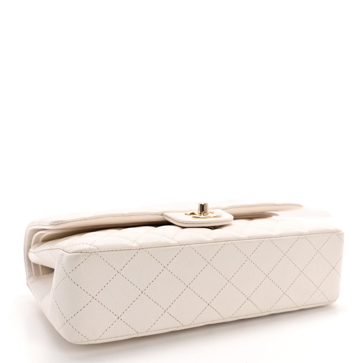 Chanel Caviar Quilted Medium Double Flap White 4 of 12