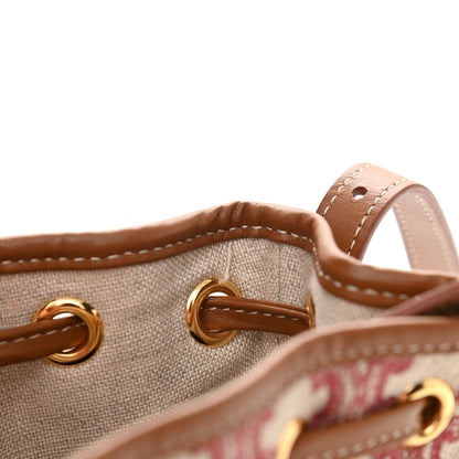 Celine Canvas Calfskin Triomphe Embroidered Bucket Bag Fox Red 7 of 12