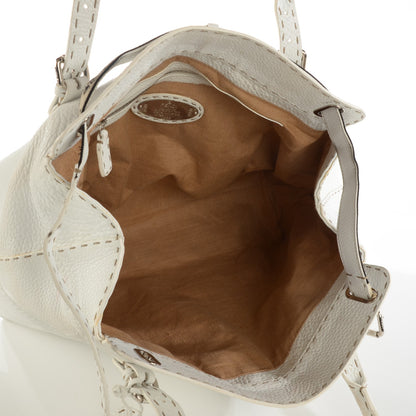 Fendi Calfskin Romano Selleria Large Villa Borghese Tote Bianco 5 of 12