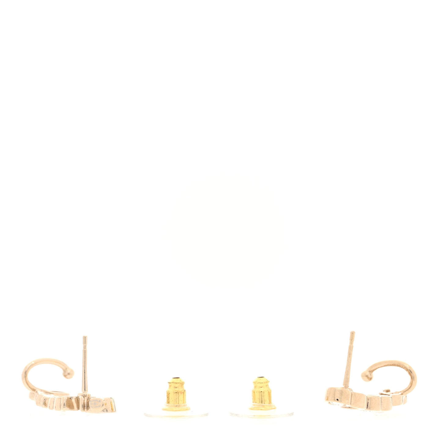 Metal Crystal Coco Script CC Climber Earrings Gold