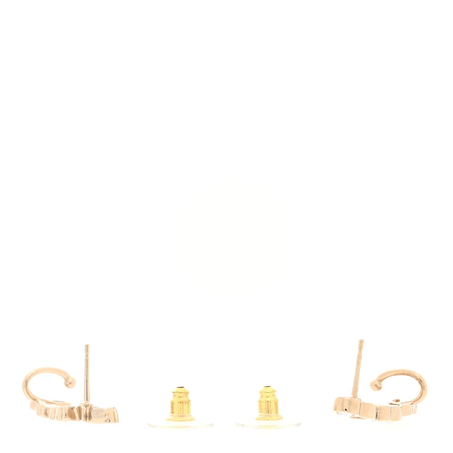 Chanel Metal Crystal Coco Script CC Climber Earrings Gold 3 of 5