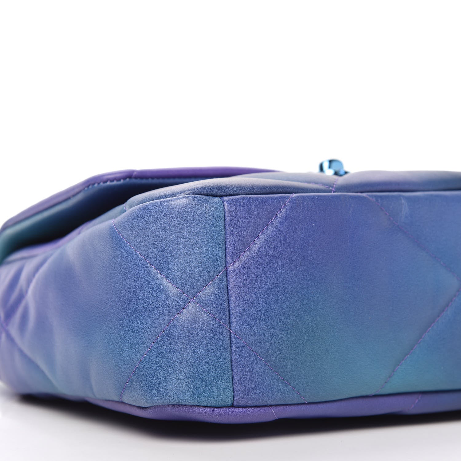 Chanel Tie Dye Calfskin Quilted Medium Chanel 19 Flap Blue Purple 6 of 10