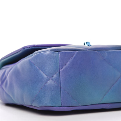 Chanel Tie Dye Calfskin Quilted Medium Chanel 19 Flap Blue Purple 6 of 10