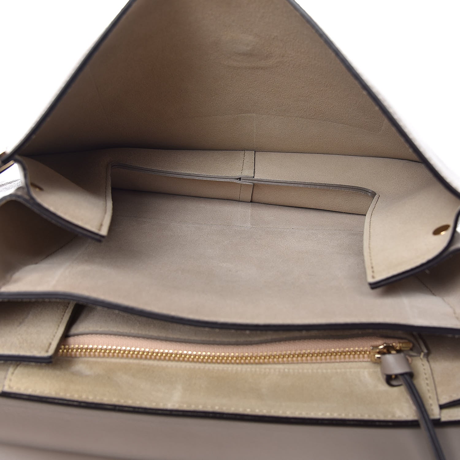 Chloe Calfskin Suede Medium Faye Shoulder Bag Motty Grey 5 of 9