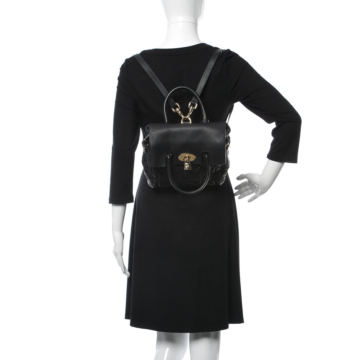 Nappa Quilted Mini Cara Delevingne Convertible Bag Black