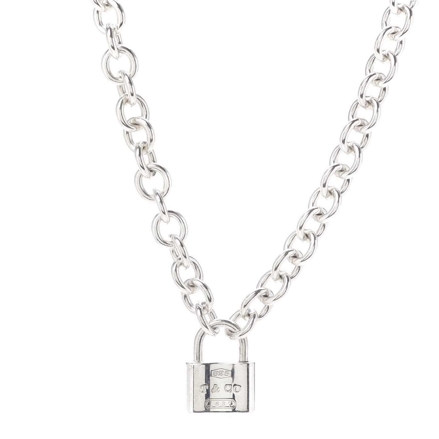 Sterling Silver 1837 Lock Charm Necklace
