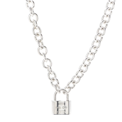Tiffany Sterling Silver 1837 Lock Charm Necklace 1 of 4