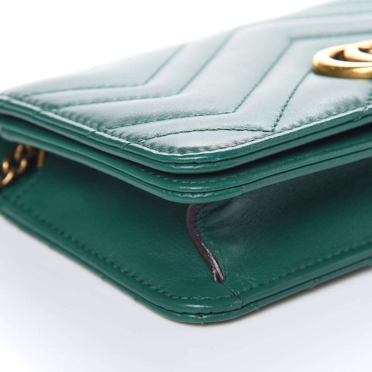 Calfskin Matelasse GG Marmont Mini Bag Emerald Green