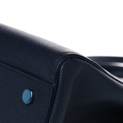 Saint Laurent Calfskin Medium Rive Gauche Cabas Navy Blue 13 of 17