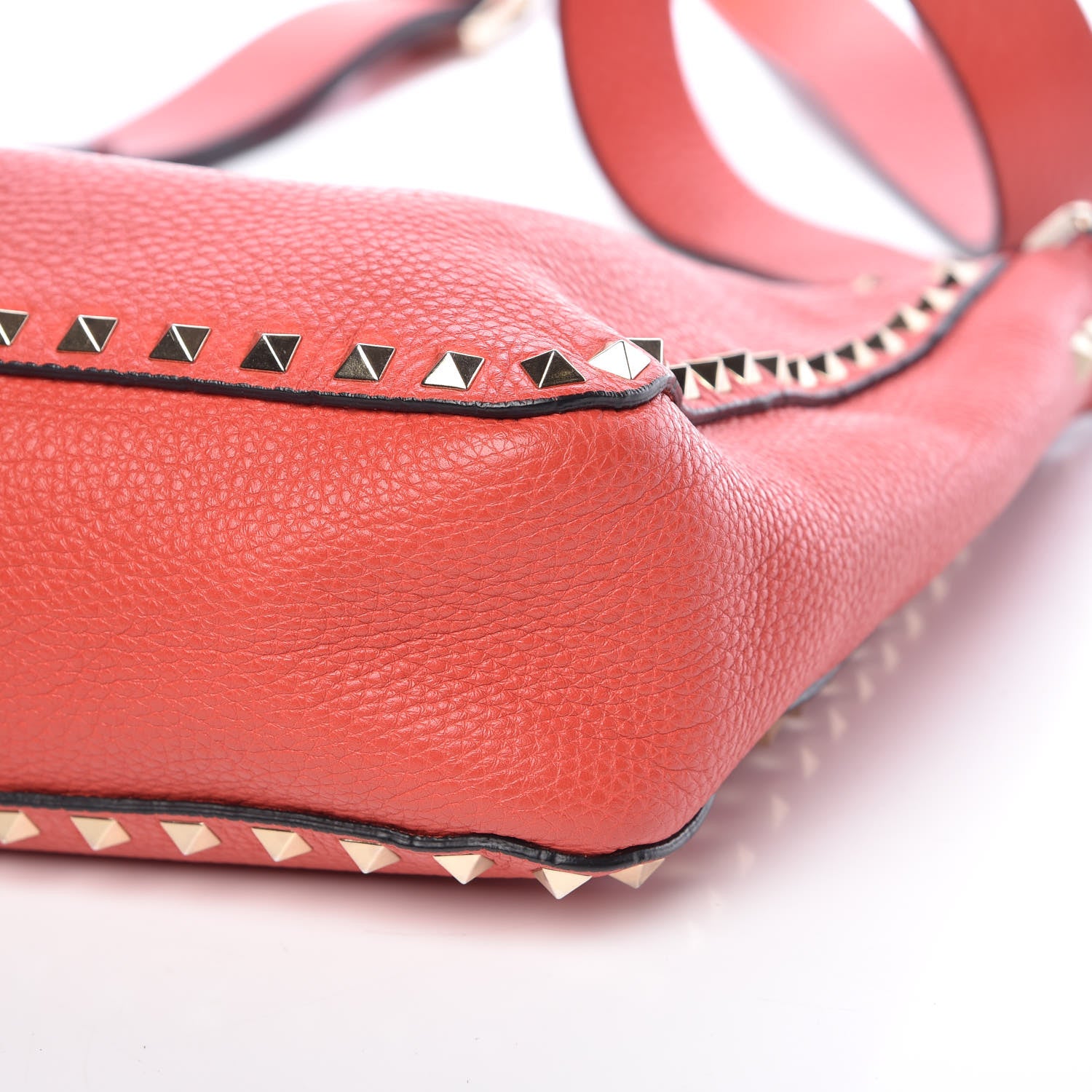 Valentino Garavani Pebbled Calfskin Small Rockstud Flip-Lock Messenger Bag Deep Coral 11 of 11