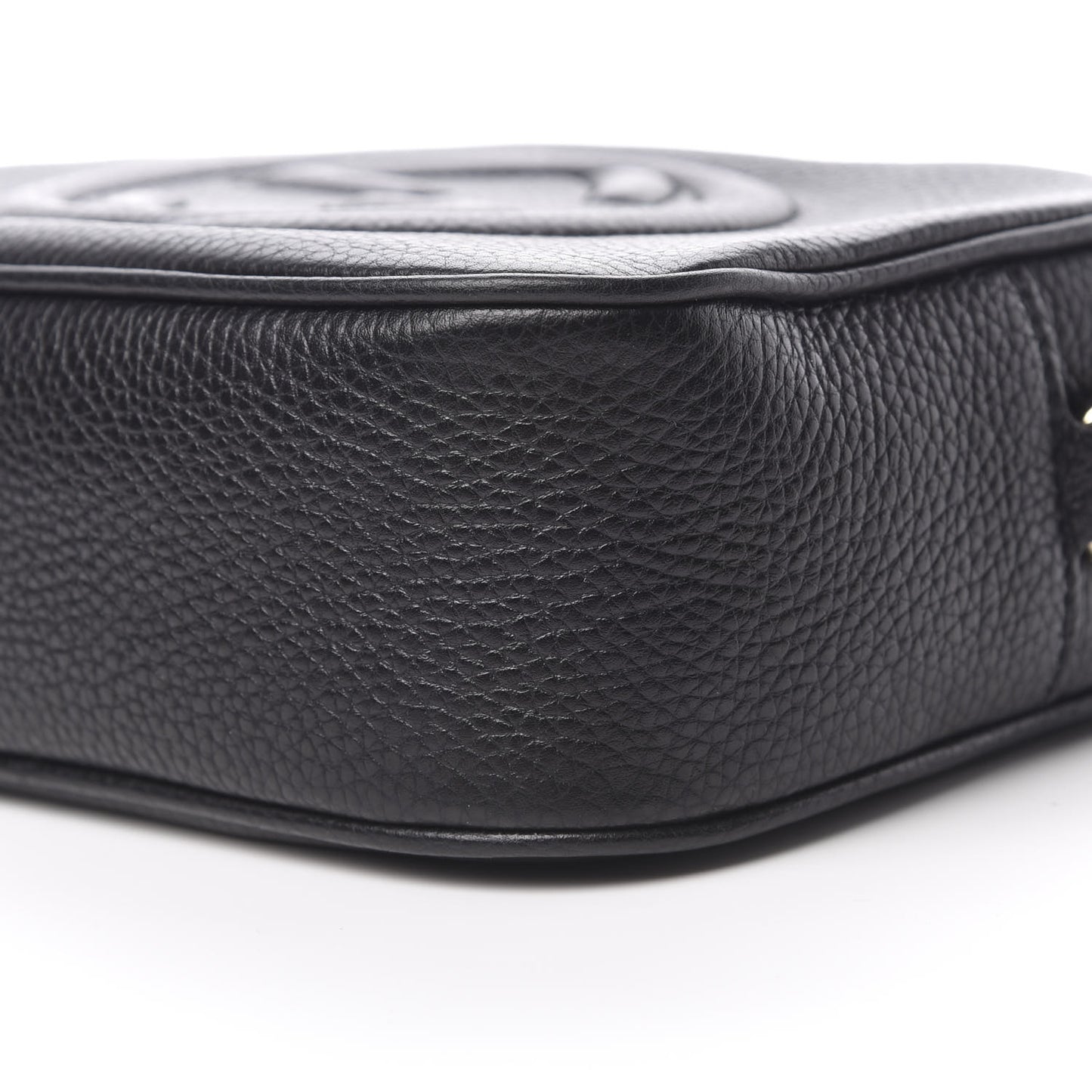 Pebbled Calfskin Small Soho Disco Bag Black