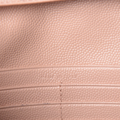 Saint Laurent Grain De Poudre Matelasse Chevron Monogram Chain Wallet Rose Antic 7 of 10