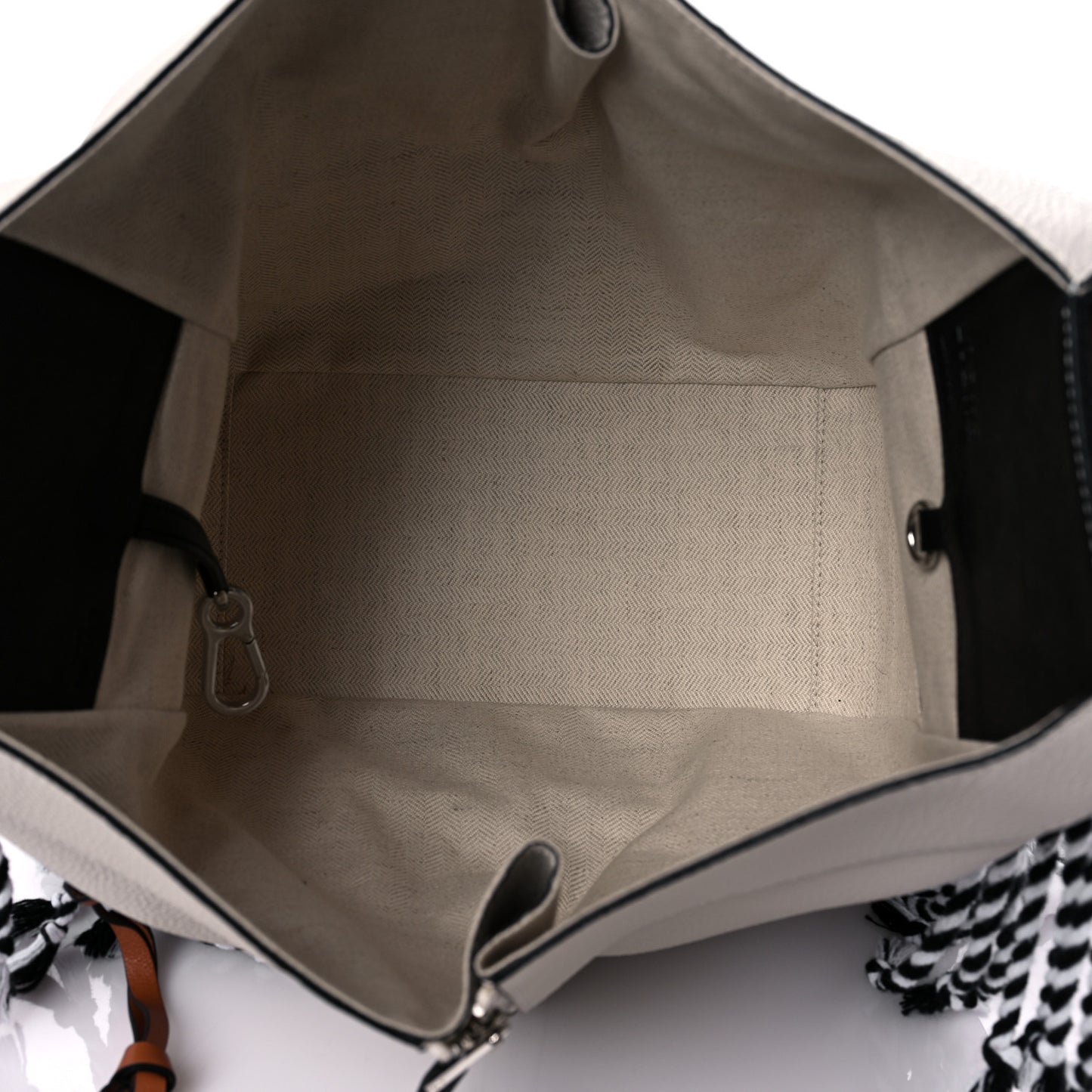 Calfskin Stripe Small Hammock Shoulder Bag Tan Black