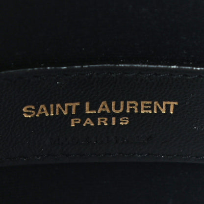 Saint Laurent Grain De Poudre Chevron Monogram Bill Pouch Dark Beige 6 of 11