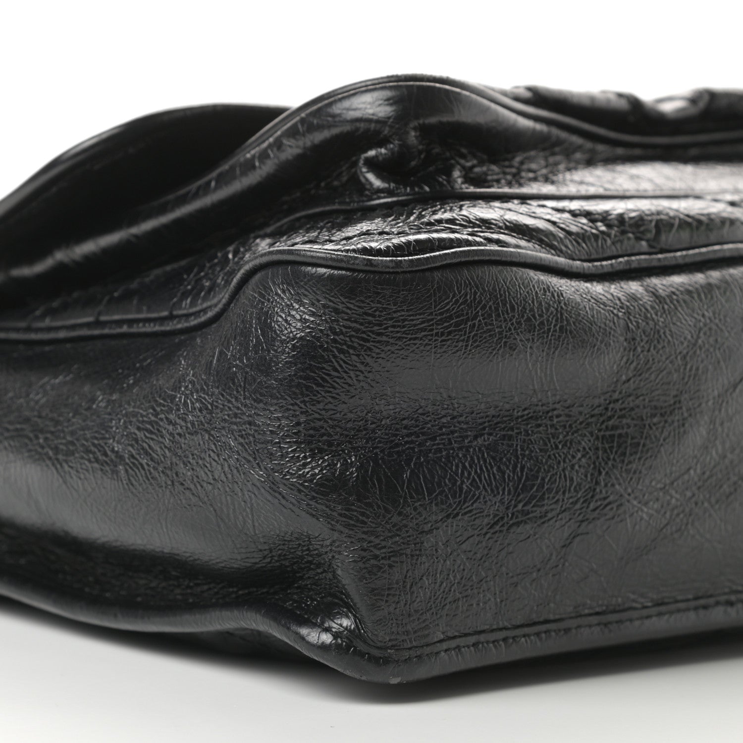 Saint Laurent Crinkled Calfskin Matelasse Monogram Large Niki Chain Satchel Black 6 of 15
