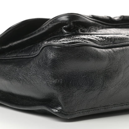 Saint Laurent Crinkled Calfskin Matelasse Monogram Large Niki Chain Satchel Black 6 of 15