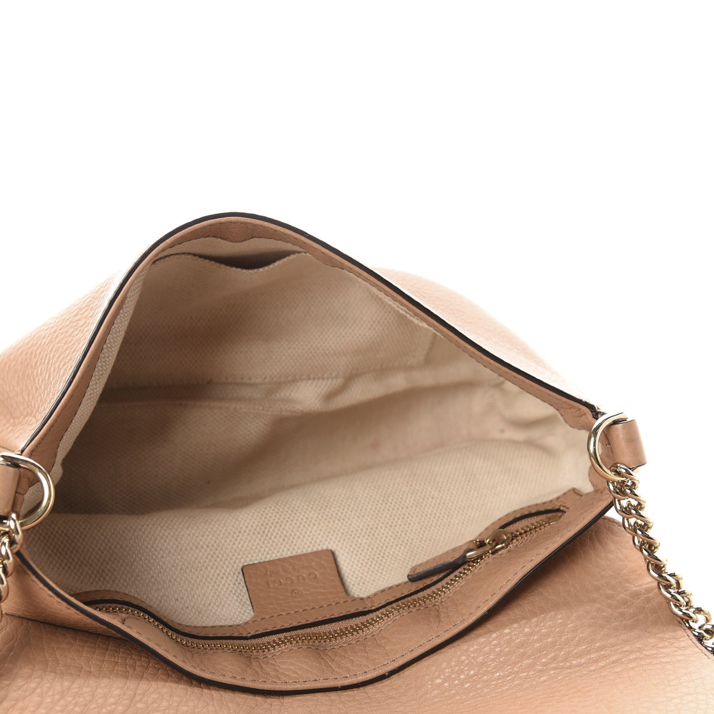 Pebbled Calfskin Medium Soho Flap Crossbody Camelia